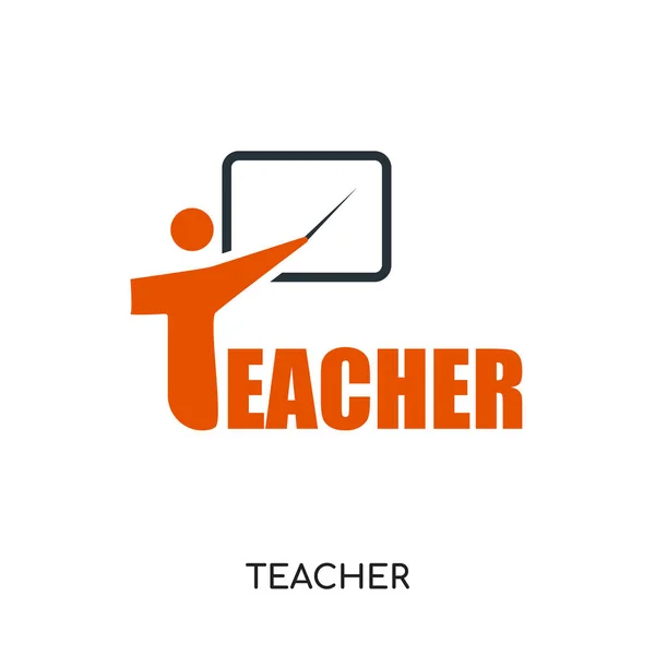 Teacher logo vector icon isolated on white background, colorful — Stock Vector