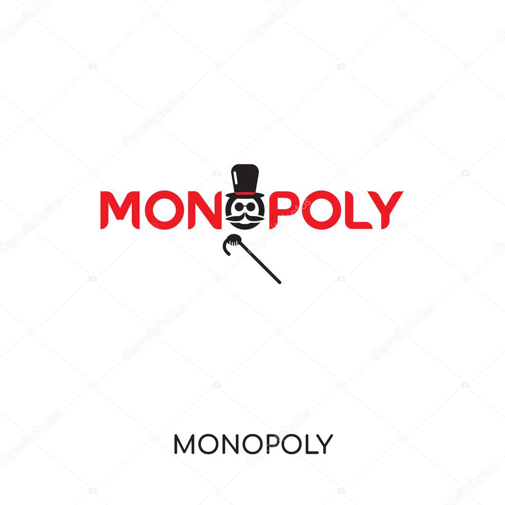 Monopoly logo isolated on white background for your web and mobile app design , colorful vector icon, brand sign & symbol for your business