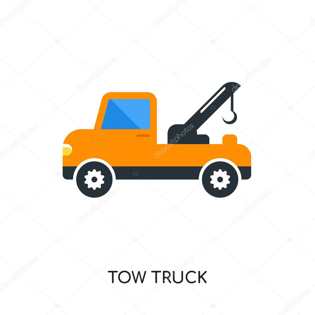 Tow truck logo isolated on white background for your web and mobile app design , colorful vector icon, brand sign & symbol for your business