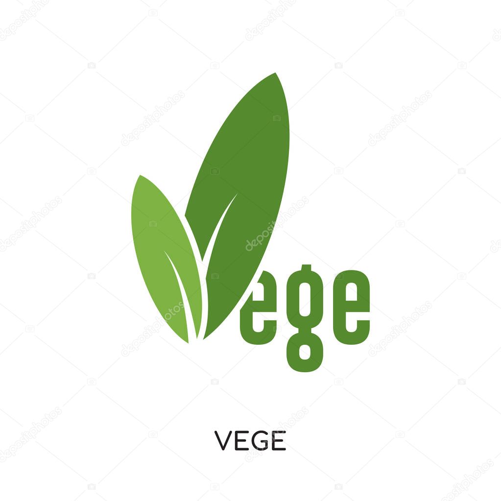 Vege logo isolated on white background for your web and mobile app design , colorful vector icon, flat sign and symbol