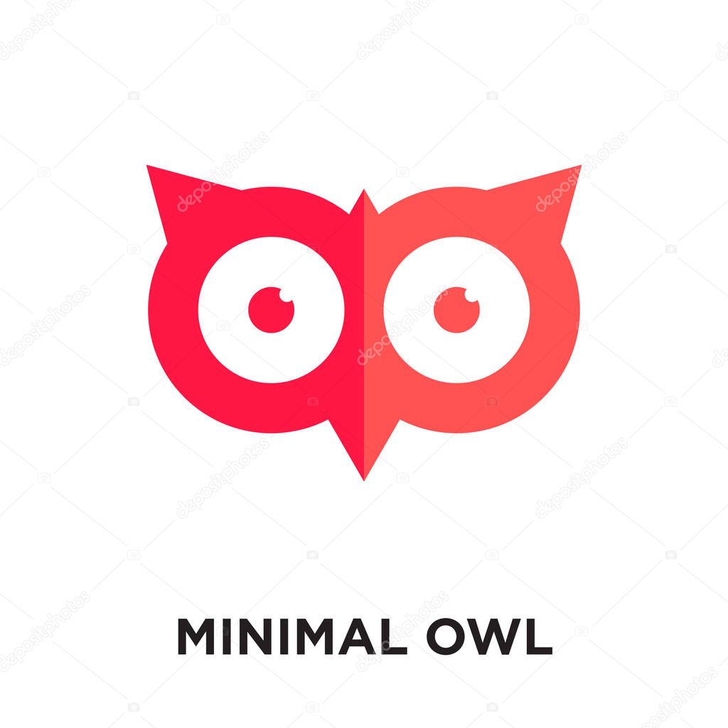 Minimal owl logo isolated on white background for your web and mobile app design , colorful vector icon, brand sign & symbol for your business