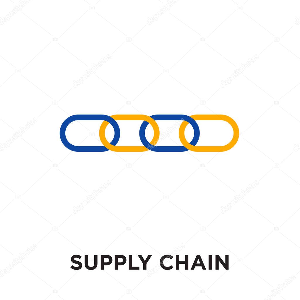 Supply chain logo isolated on white background for your web and mobile app design , colorful vector icon, brand sign & symbol for your business