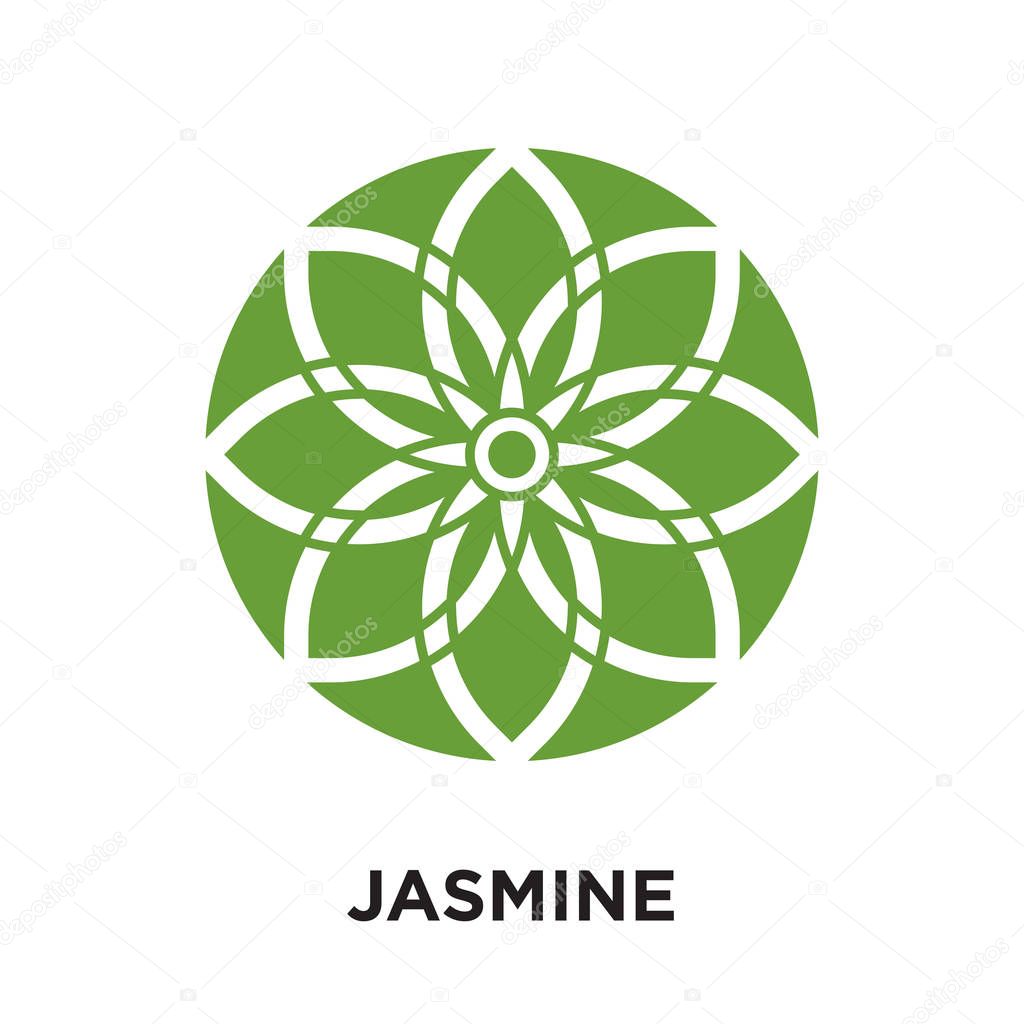 Jasmine logo isolated on white background for your web and mobile app design , colorful vector icon, brand sign & symbol for your business