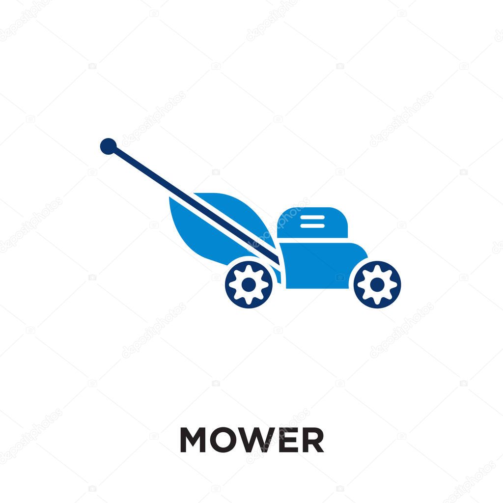 mower logo isolated on white background , colorful vector icon, 