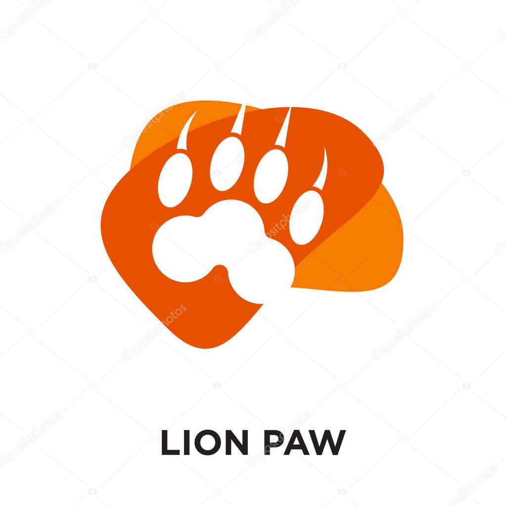 Lion paw logo isolated on white background for your web and mobile app design , colorful vector icon, brand sign & symbol for your business