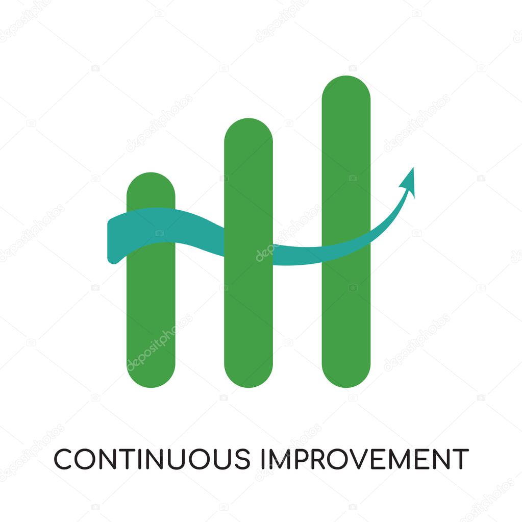 continuous improvement logo isolated on white background , color