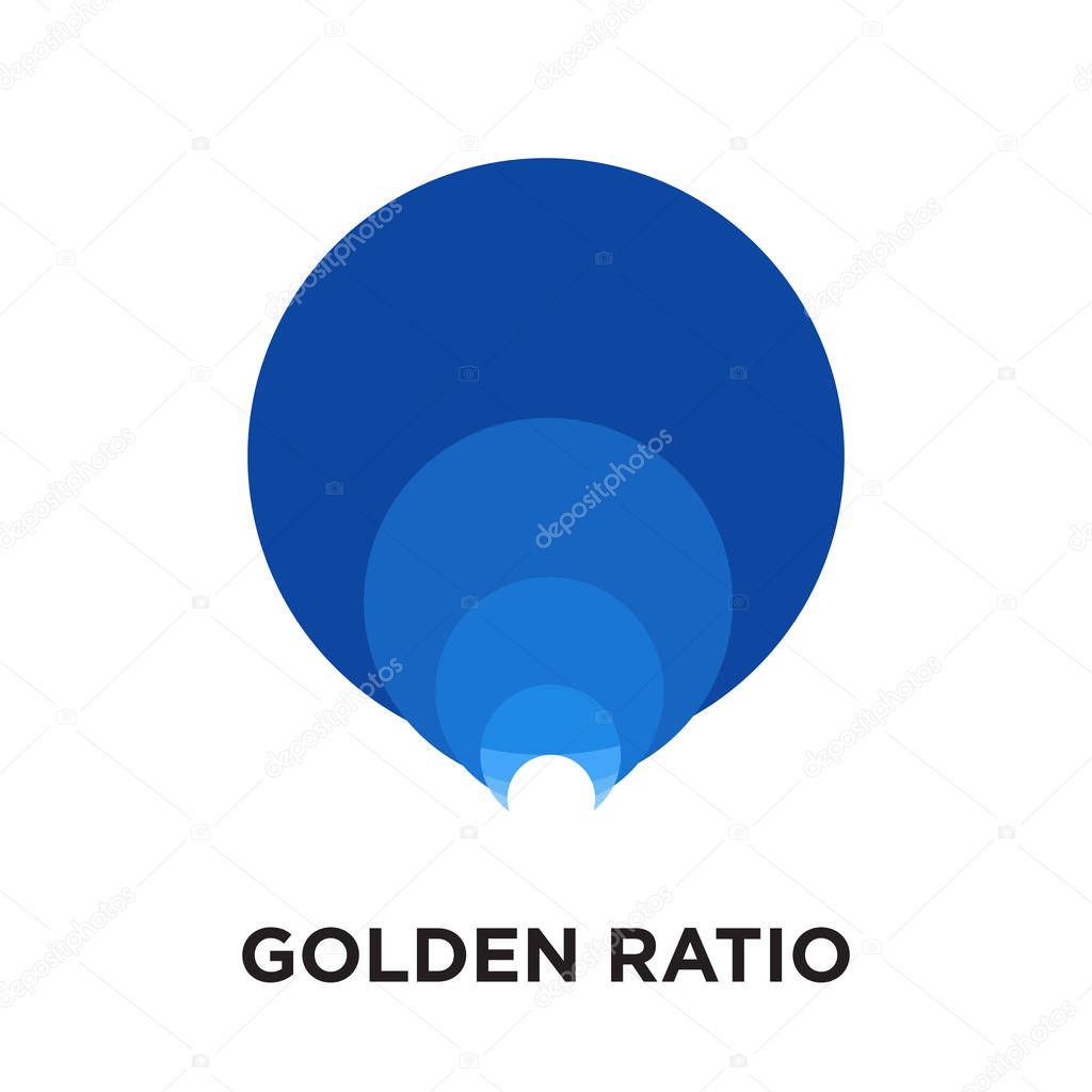 golden ratio logo design isolated on white background , colorful