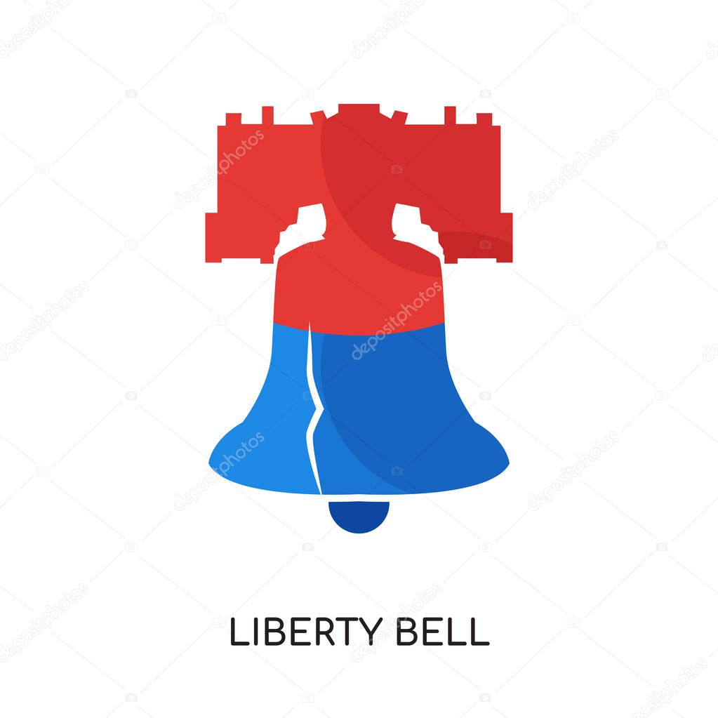 Liberty bell logo isolated on white background for your web and mobile app design , colorful vector icon, brand sign & symbol for your business