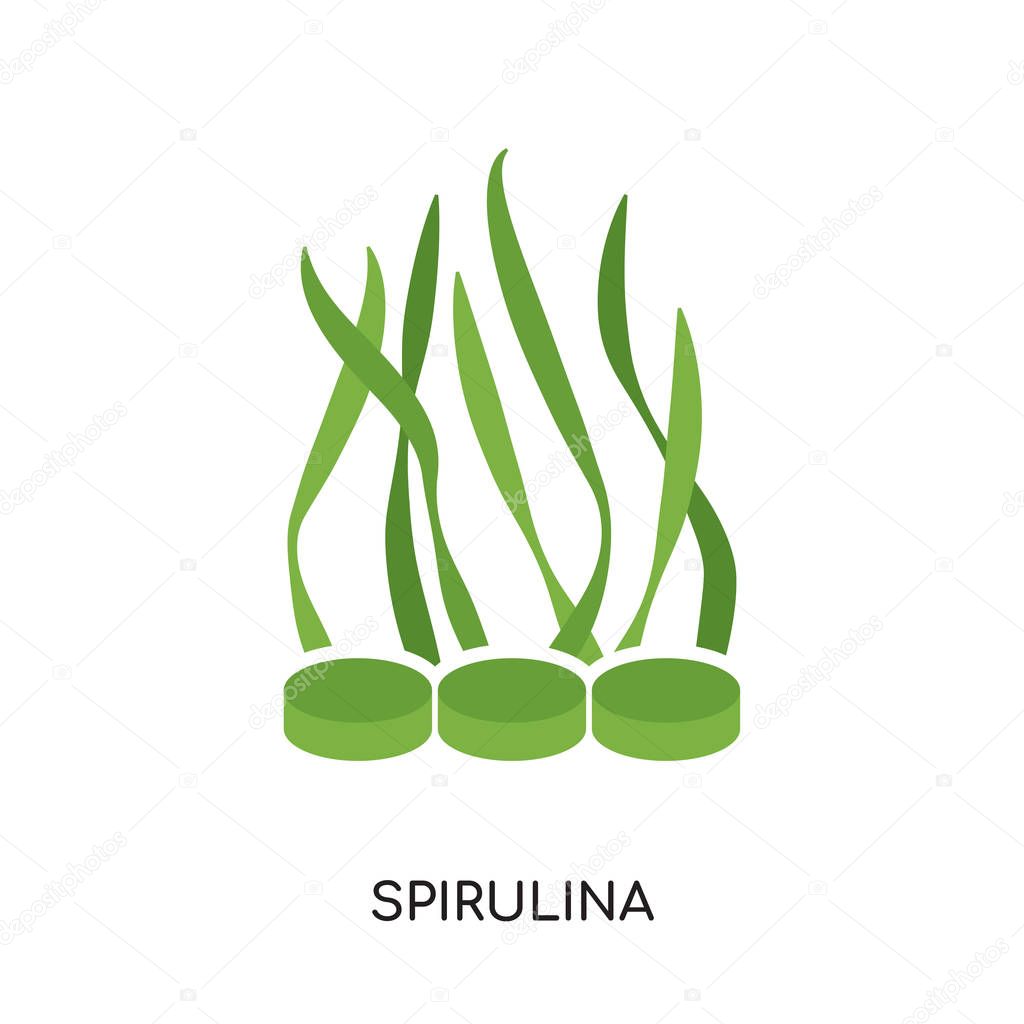 Spirulina logo isolated on white background for your web and mobile app design , colorful vector icon, flat sign and symbol