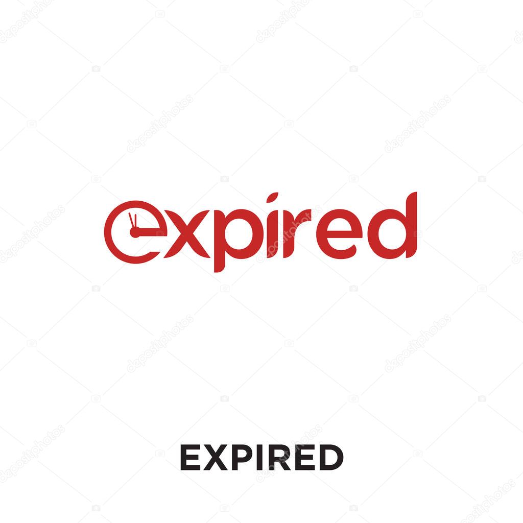 Expired logo isolated on white background for your web and mobile app design , colorful vector icon, brand sign & symbol for your business
