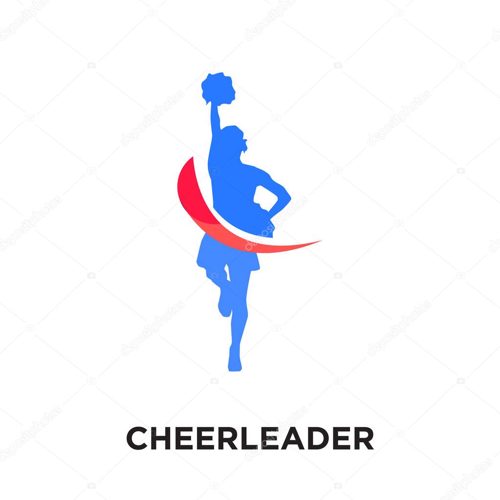 Cheerleader logo isolated on white background for your web and mobile app design , colorful vector icon, brand sign & symbol for your business