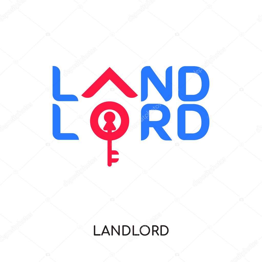 Landlord logo isolated on white background for your web and mobile app design , colorful vector icon, brand sign & symbol for your business