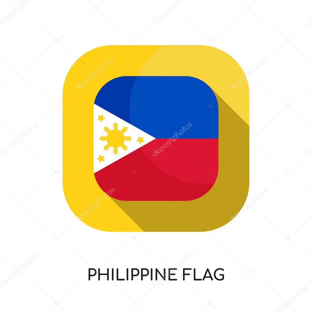 Philippine flag logo isolated on white background for your web and mobile app design , colorful vector icon, brand sign & symbol for your business