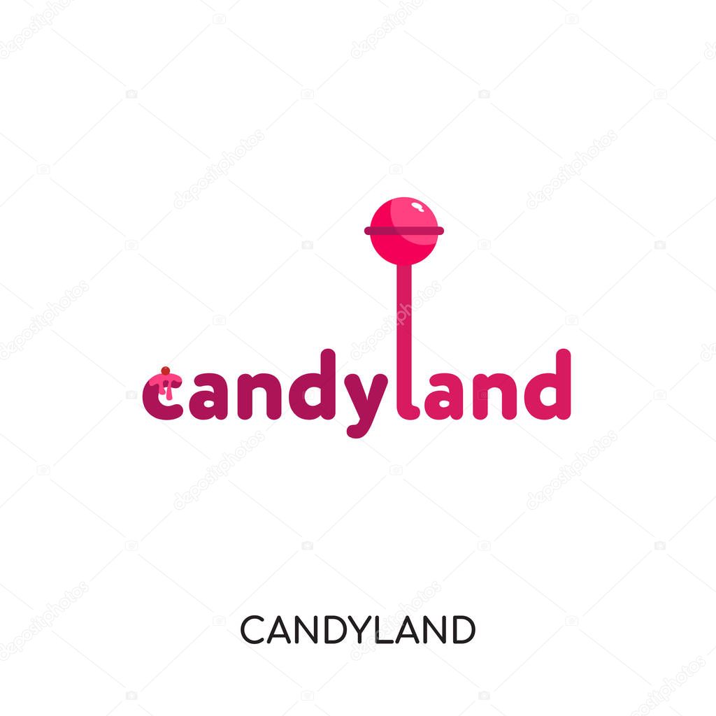 Candyland logo isolated on white background for your web and mobile app design , colorful vector icon, brand sign & symbol for your business