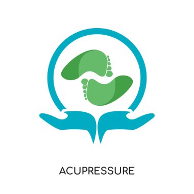Beyaz arka plan üzerinde renkli vektör izole acupressure logosu 