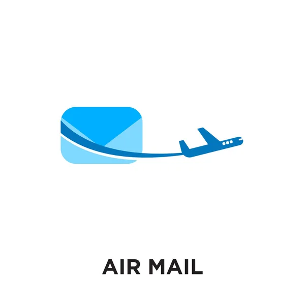 Logo de correo aéreo aislado sobre fondo blanco, colorido vector ico — Vector de stock