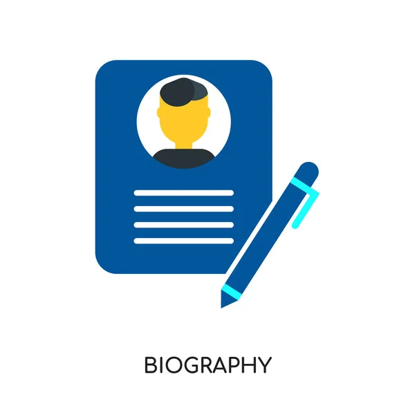 Biografie logo geïsoleerd op een witte achtergrond, kleurrijke vector ic — Stockvector