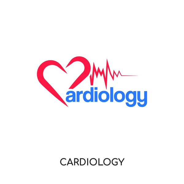Kardiologie Logo isoliert auf weißem Hintergrund, bunte Marke si — Stockvektor