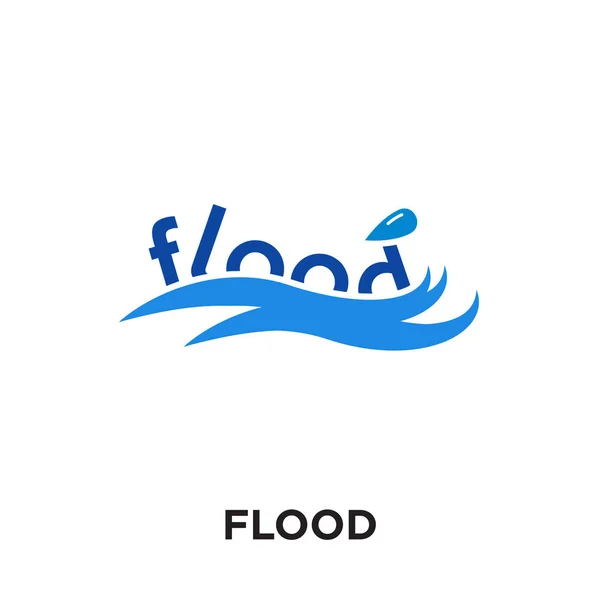 Logo de inundación aislado sobre fondo blanco, icono de vector de colores , — Vector de stock
