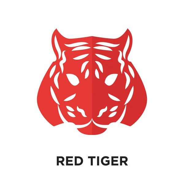 Logotipo tigre vermelho isolado no fundo branco, colorido vetor ic —  Vetores de Stock