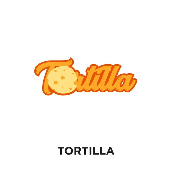 Beyaz arka plan üzerinde renkli vektör ICO izole tortilla logosu — Stok Vektör