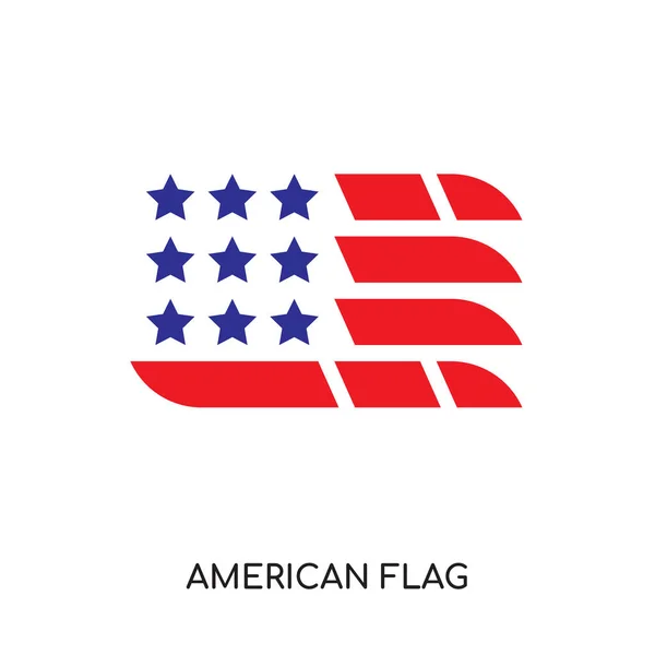 Amerikaanse vlag logo vrij geïsoleerd op een witte achtergrond, kleurrijke — Stockvector