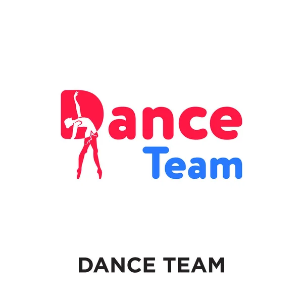 Taniec na białym tle na białym tle, kolorowe logo teamu vector — Wektor stockowy