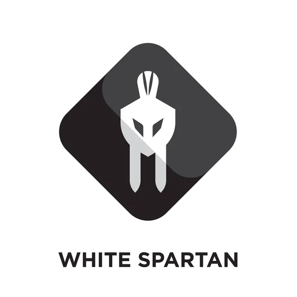 Logotipo espartano branco isolado no fundo branco, vecto colorido — Vetor de Stock