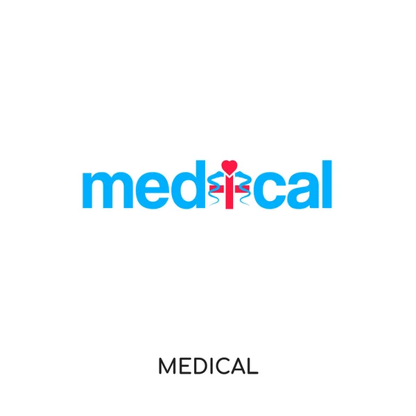 Logo médico icono vectorial aislado sobre fondo blanco, colorido — Vector de stock