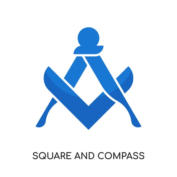 Firkantet og kompas logo isoleret på hvid baggrund, farverig – Stock-vektor