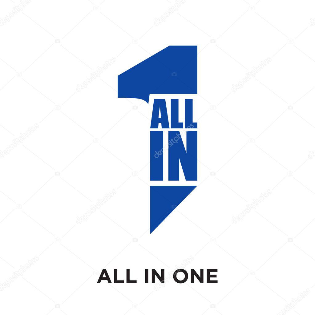 All in one logo isolated on white background for your web and mobile app design , colorful vector icon, brand sign & symbol for your business