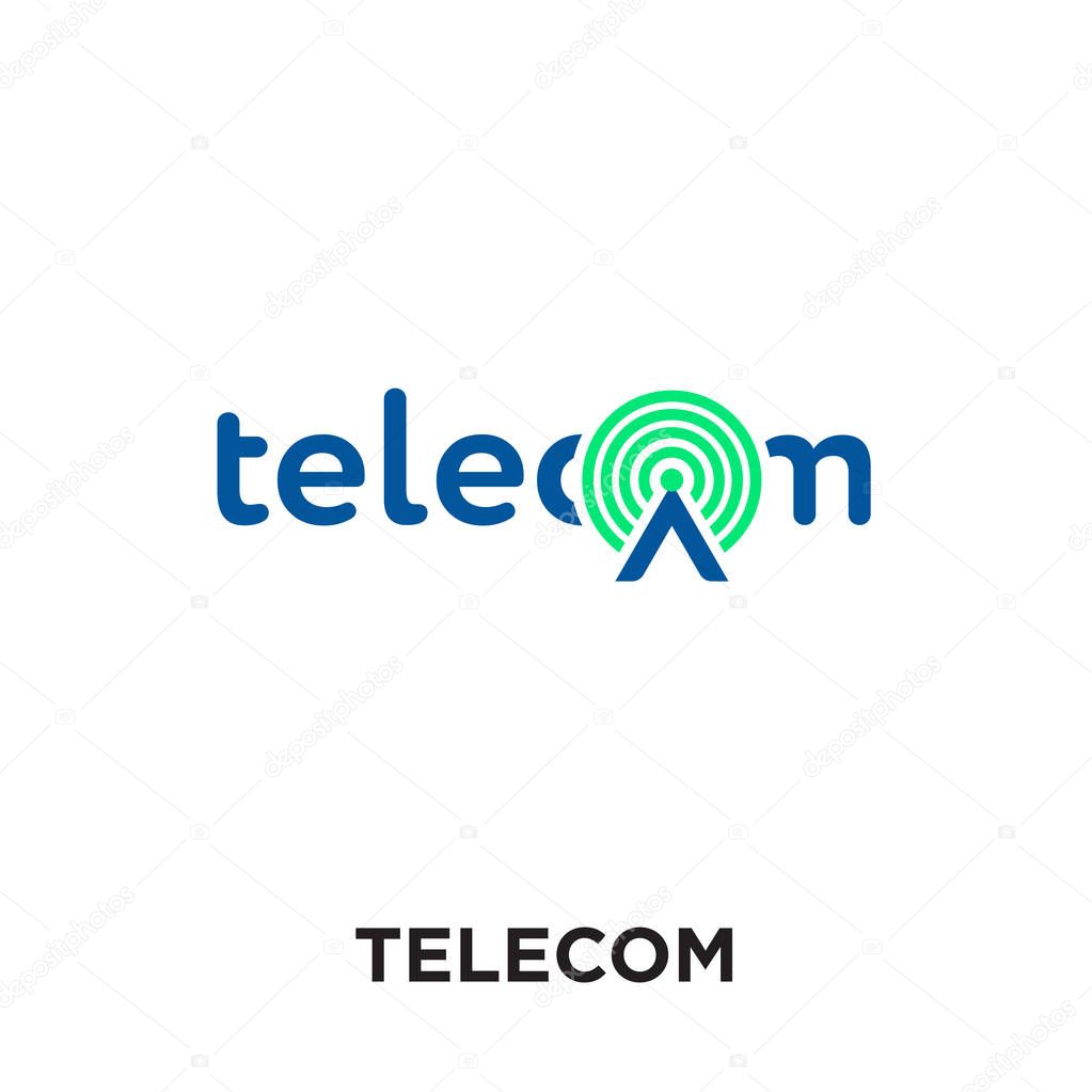 Logo telecom isolated on white background for your web and mobile app design , colorful vector icon, brand sign & symbol for your business