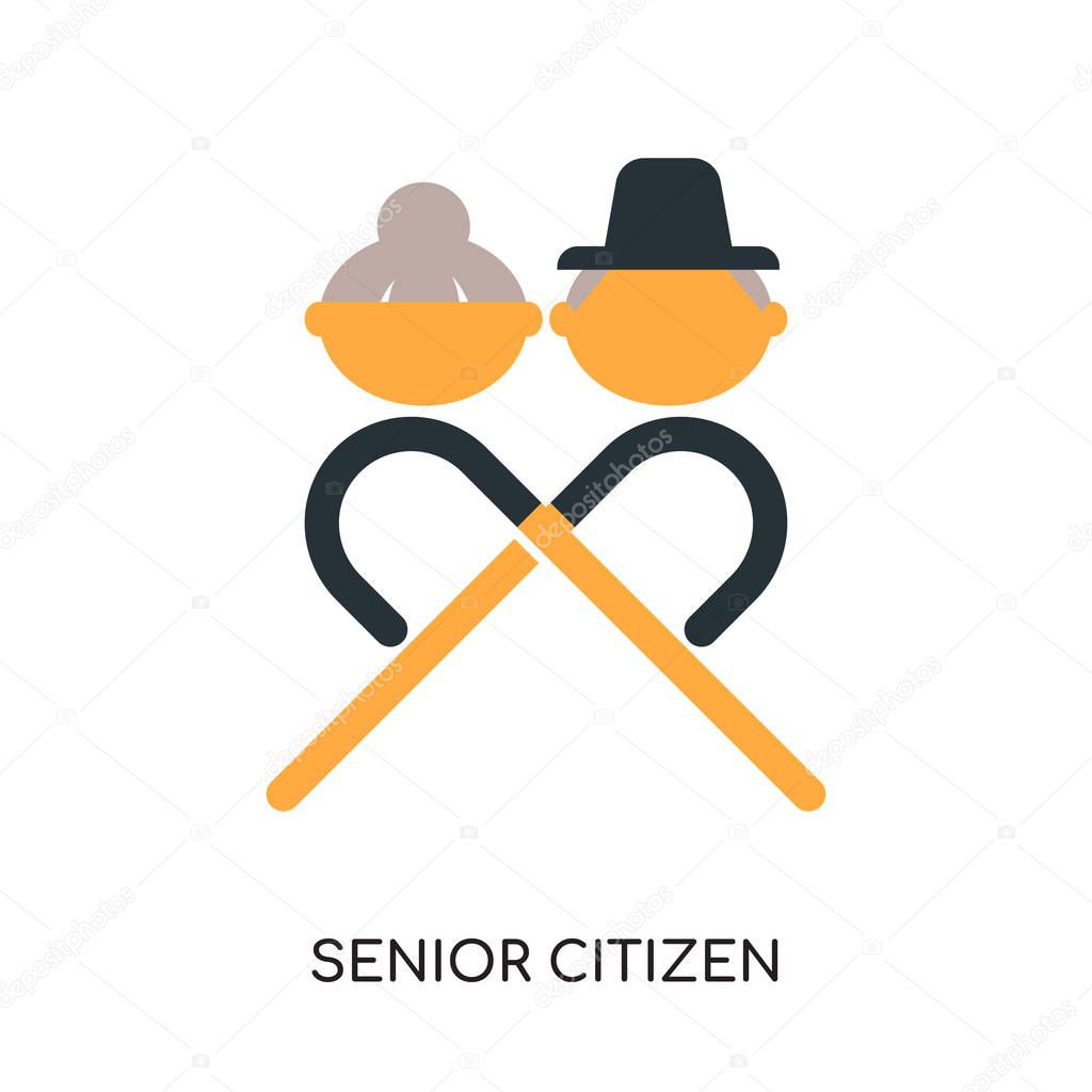 senior citizen logo isolated on white background , colorful vect