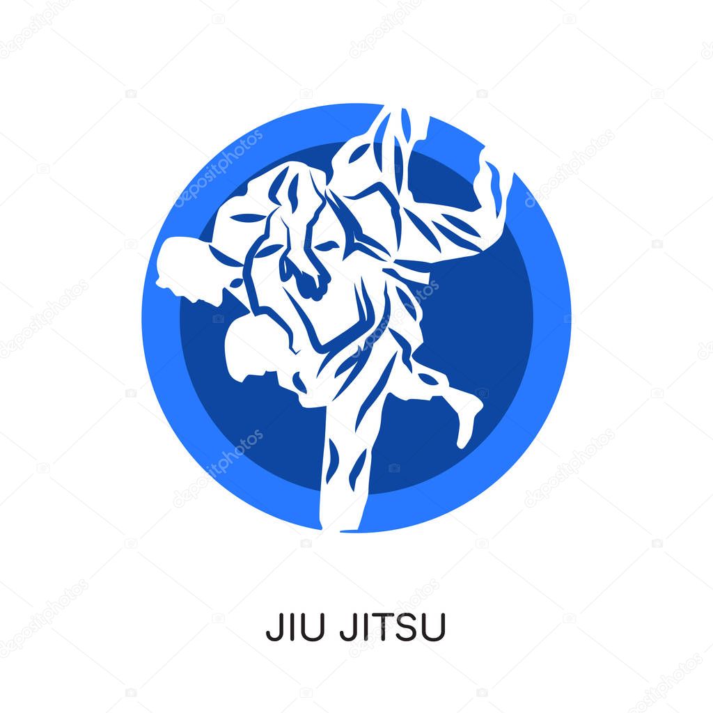 jiu jitsu logo isolated on white background , colorful vector ic