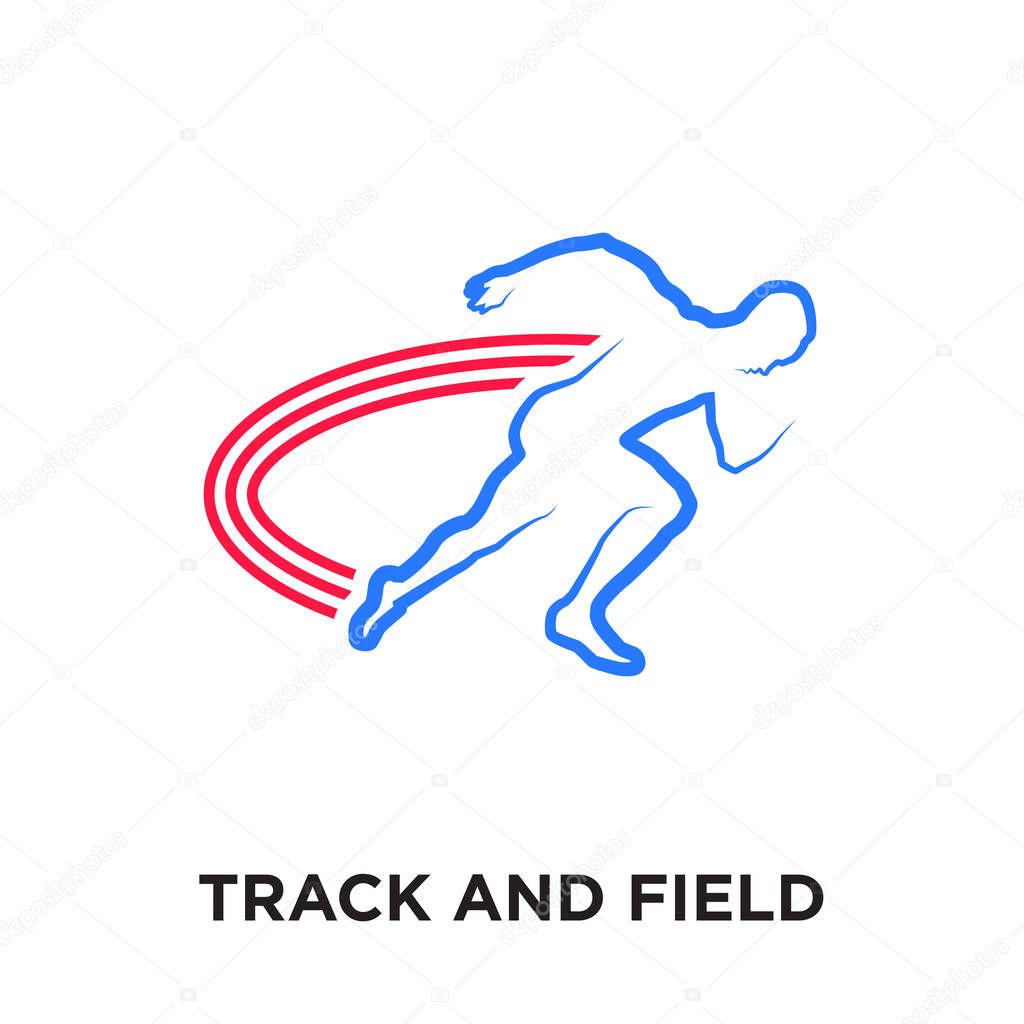 Track and field logo isolated on white background for your web and mobile app design , colorful vector icon, brand sign & symbol for your business
