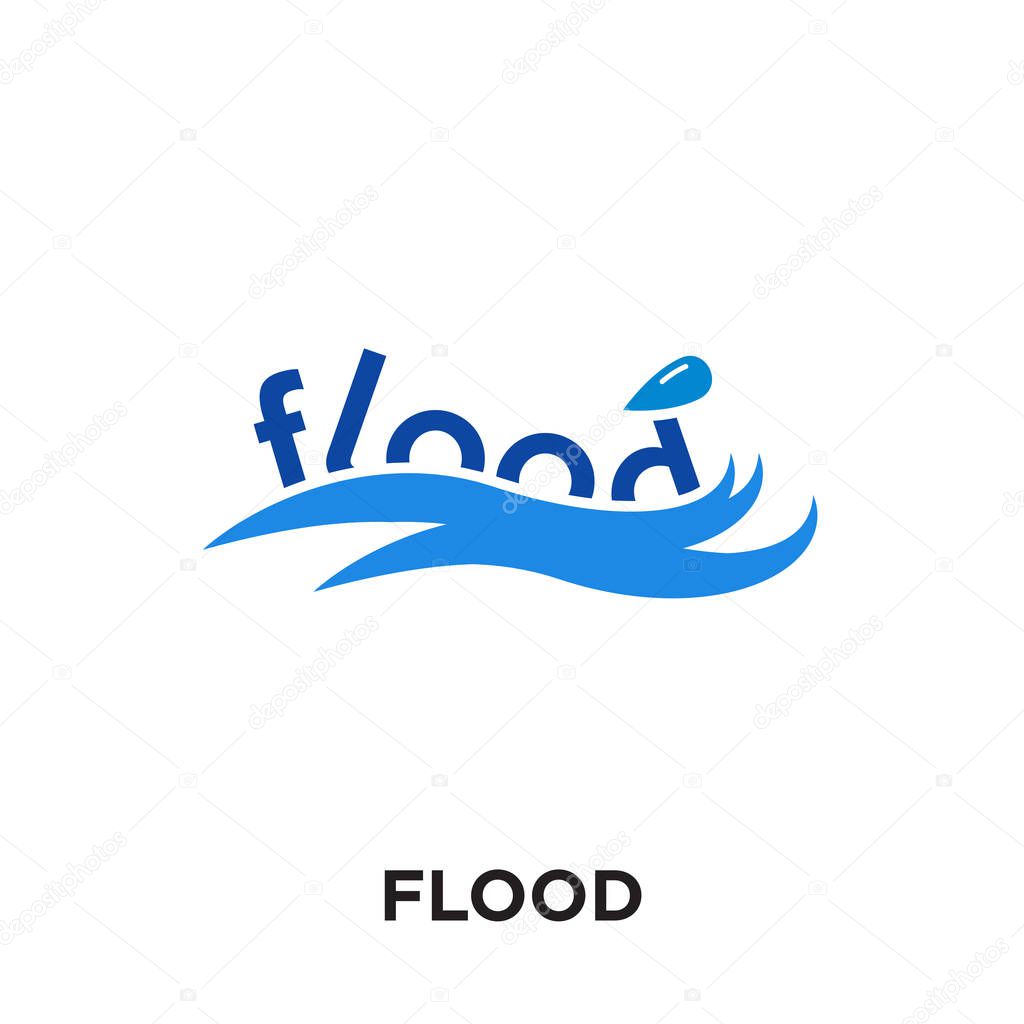 Flood logo isolated on white background for your web and mobile app design , colorful vector icon, brand sign & symbol for your business