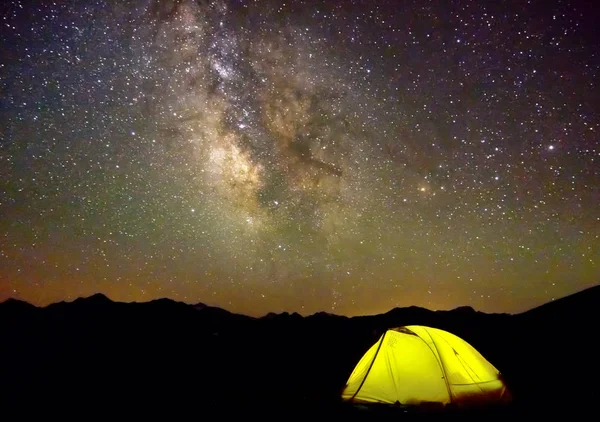 Hotel of 1000 stars. MilkyWay at North Caucasus, from mt. Pastukhov, 2733m