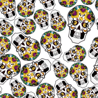 vektör kafatasları ile sorunsuz arka plan