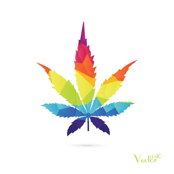 Pozadí listu Cannabis — Stockový vektor