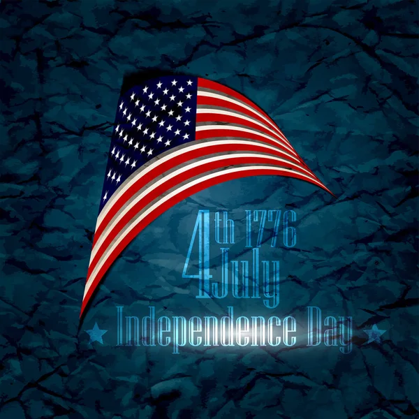 Felice giorno dell'indipendenza Stati Uniti d'America, 4 luglio card con design piatto — Vettoriale Stock