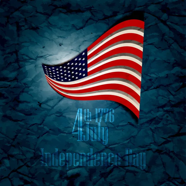 Χαρούμενη ημέρα ανεξαρτησίας Ηνωμένες Πολιτείες της Αμερικής, κάρτα 4 Ιουλίου με επίπεδη σχεδίαση — Διανυσματικό Αρχείο