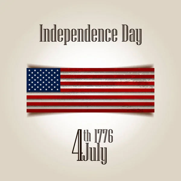 Felice giorno dell'indipendenza Stati Uniti d'America, 4 luglio card con design piatto — Vettoriale Stock