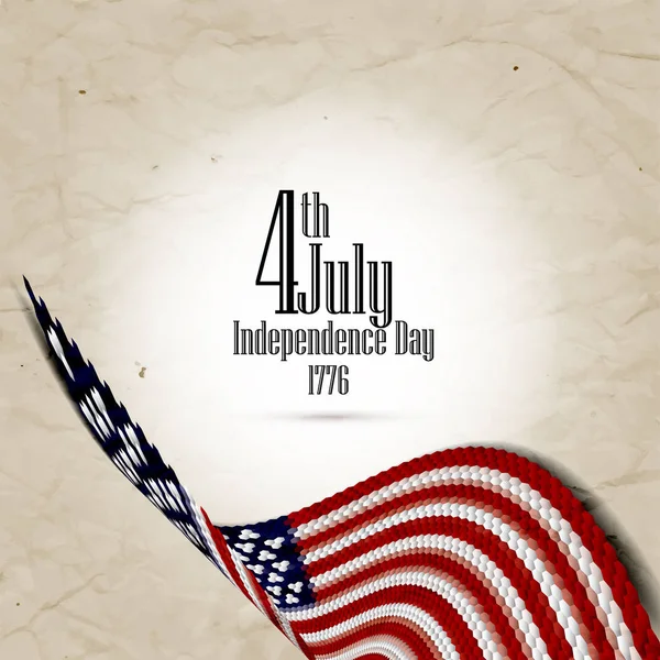 С Днем независимости Соединенные Штаты Америки, карта 4 июля с плоским дизайном — стоковый вектор