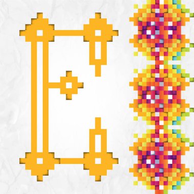 Geometrik öğelerle Rus Kiril alfabesi