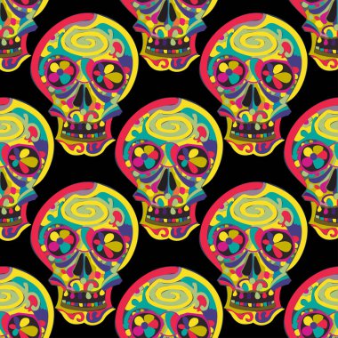 vektör kafatasları ile sorunsuz arka plan