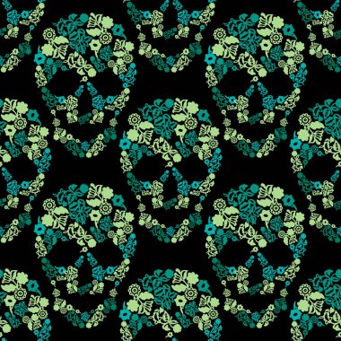 vektör kafatasları ile sorunsuz arka plan