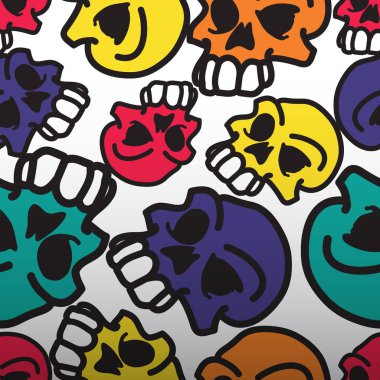 vektör kafatasları ile sorunsuz arka plan