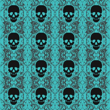 vektör kafatasları ile sorunsuz arka plan