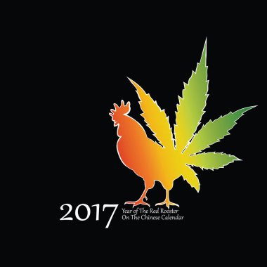 Vektör çizim horoz, Çin takvimine Tarih 2017 sembolüdür. Vektör yeni yıl tasarım için öğe. Kırmızı horoz 2017 yılı görüntüsünü.