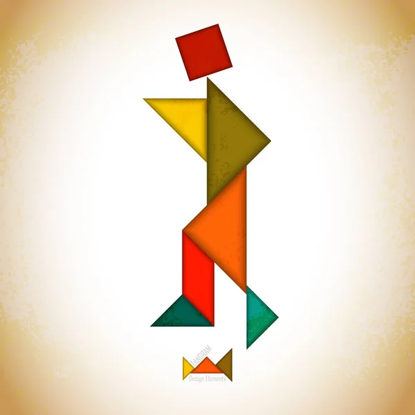 ТАНГРАМ, l виготовляли tangram штук, геометричних фігур. Традиційна китайська головоломка ТАНГРАМ рішення карти, навчальна гра для дітей, дітей. Геометричні Абстракціонізм — стоковий вектор